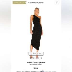 Norma Kamali Black One-Shoulder Dress